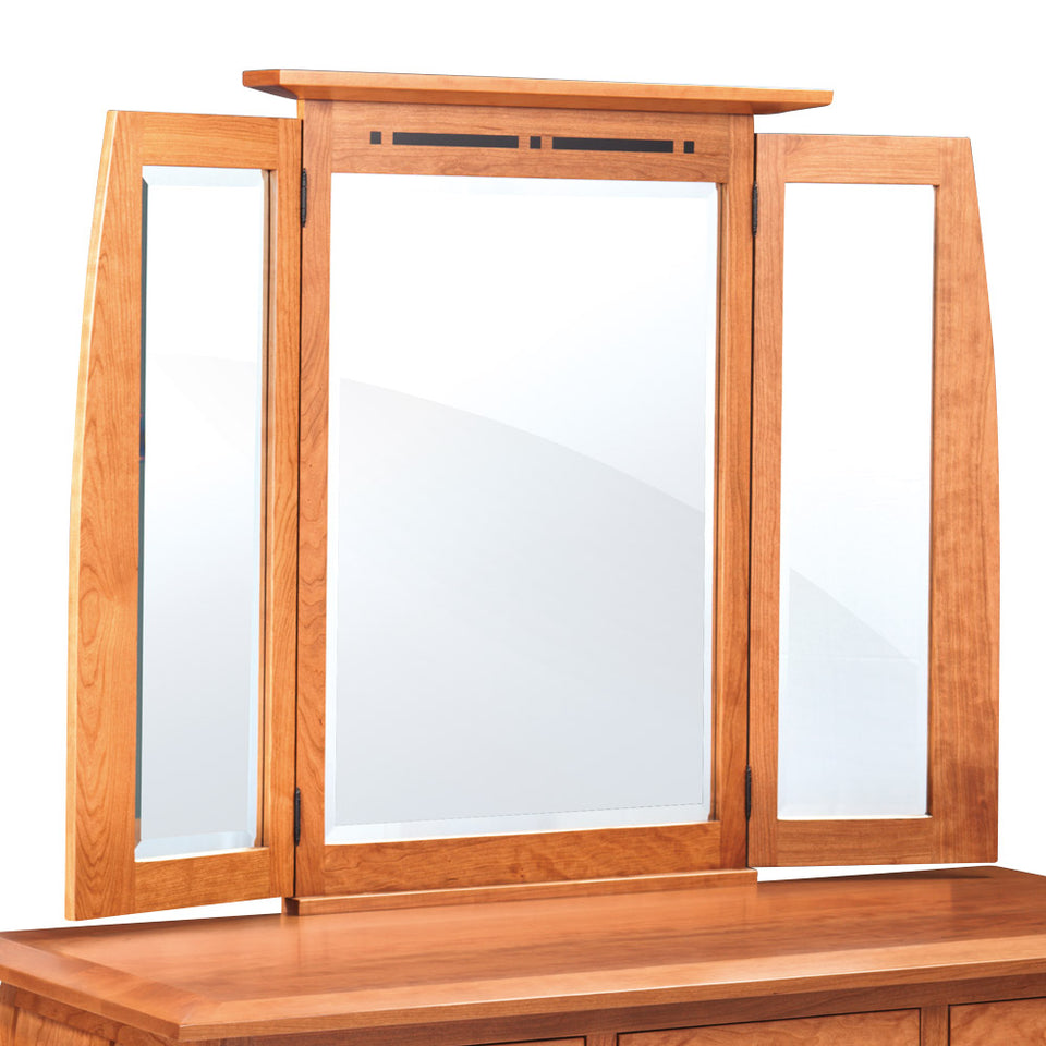 Aspen Tri-View Dresser Mirror With Inlay