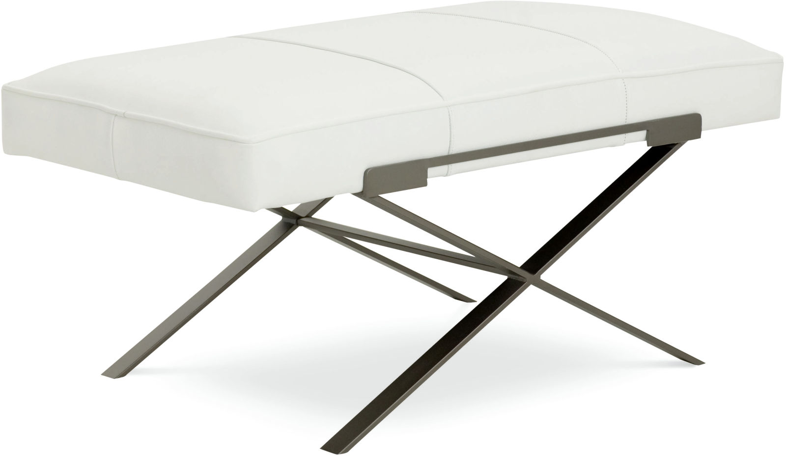 Dasha Large Leather Metal Ottoman