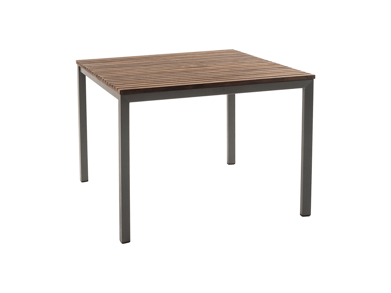Harmony Gray 40" Square Dining Table w/ Ipe Top