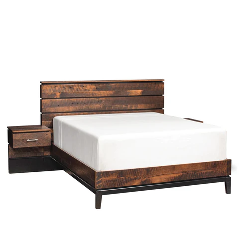 Frisco Panel Bed with 18" Attached Nightstands, No Upper Panel