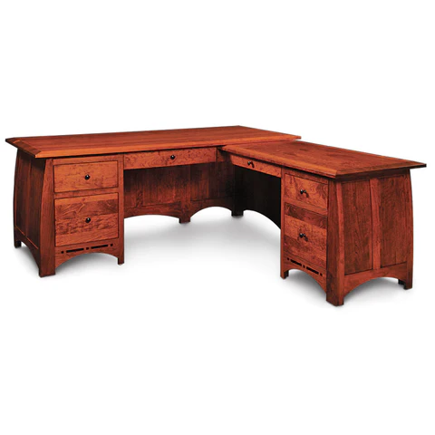 Aspen L-Shape Desk with Inlay