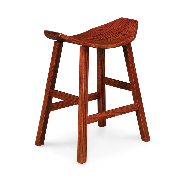 Mission Saddle Backless Stationary Barstool
