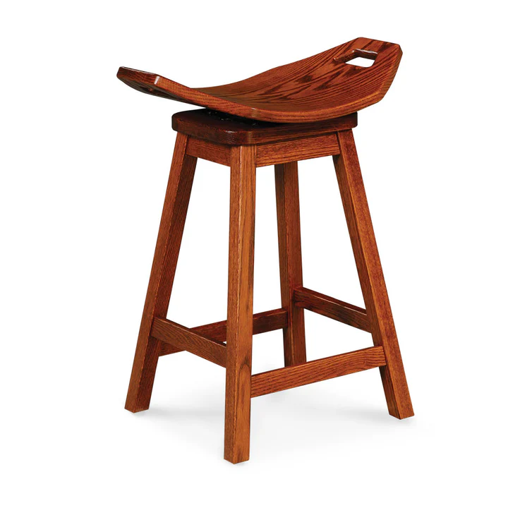 Mission Saddle Backless Swivel Barstool