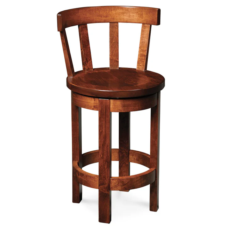 Barrel Swivel Barstool with Back