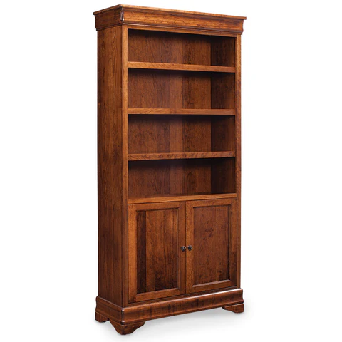 Louis Philippe Bookcase with Doors on Bottom