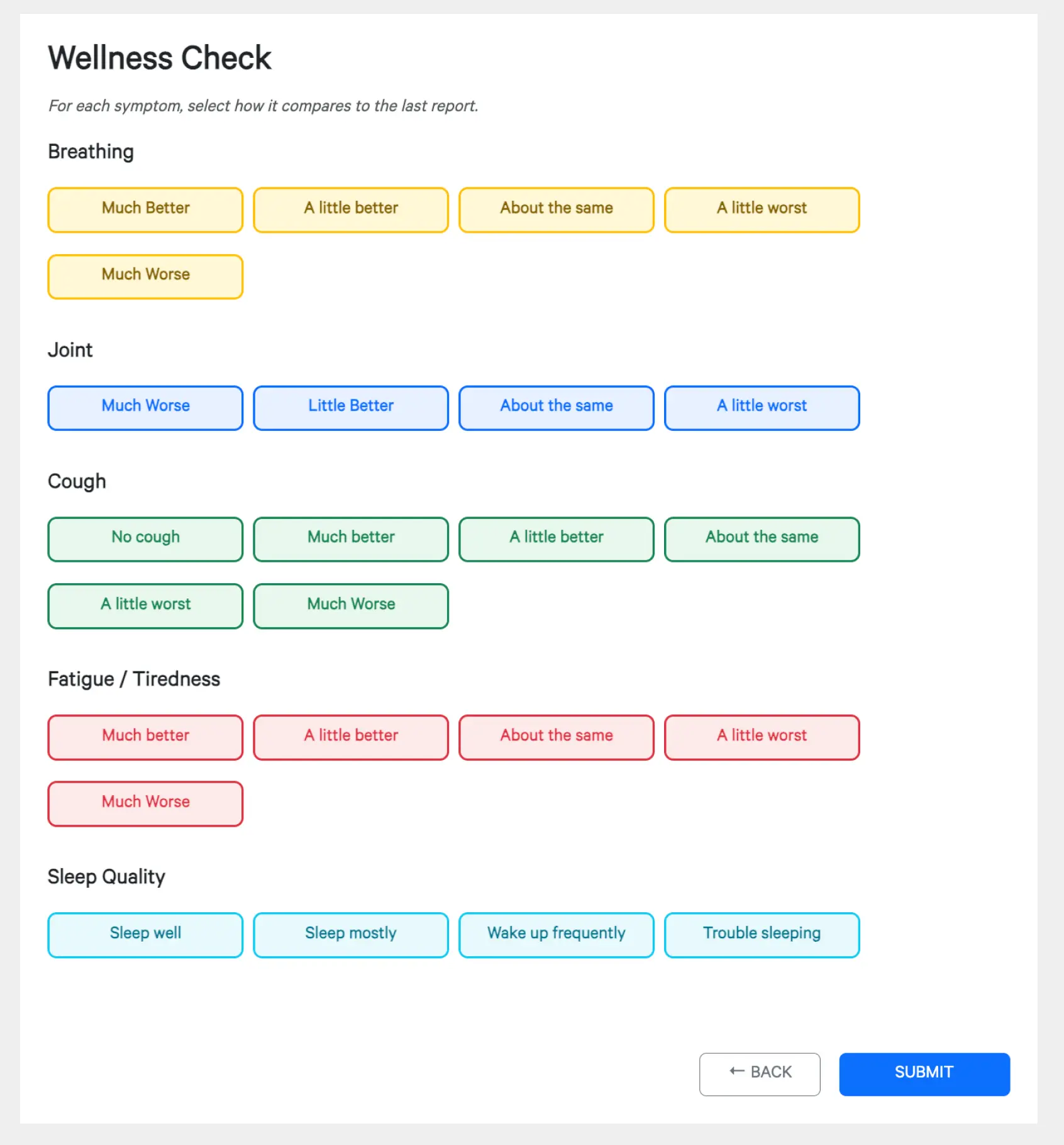 Expanse Wellness Check interface